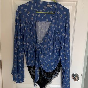FREE PEOPLE flowy top body suit